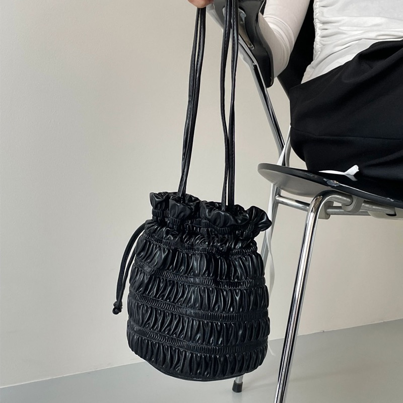 NOMORE Korean Designer Ruched Minimalist Versatile Handbag - Image 3