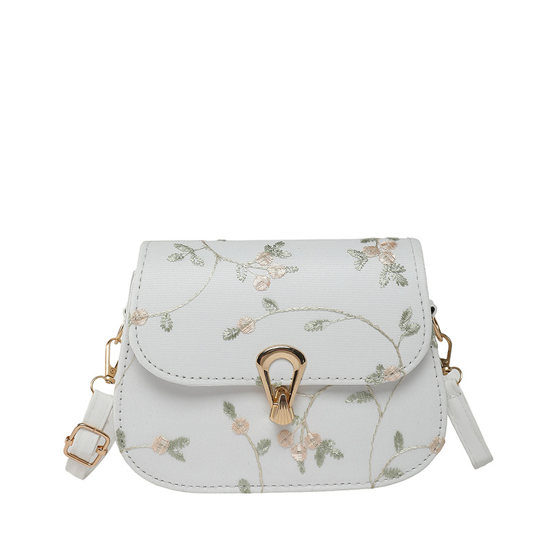 2025 Summer Women's Lace Flower Woven Saddle Crossbody Bag - Image 5